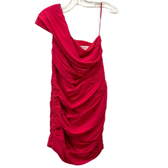BADGLEY MISCHKA Raspberry Silk & Lycra Dress SZ 10 - Picture 3 of 10